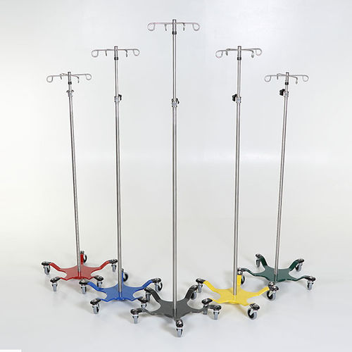Portasueros con ruedas - MCM-27 series - Mid Central Medical - 4 ganchos / 2 ganchos / telescópico