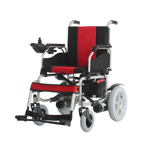 Silla de ruedas eléctrica - JRWD 501 RED/BLACK - Jerry Medical - de exterior / de interior / plegable