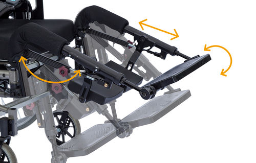 Apoyapierna para silla de ruedas - DYNAMIC - Alu Rehab - ajustable