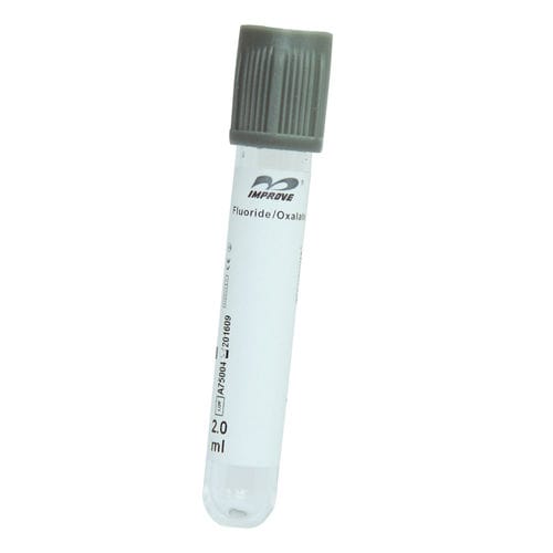 Tubo de extracción cilíndrico - IMPROVACUTER® 672020202, IMPROVACUTER® 673050202 - Improve Medical - para extracción de muestras / oxalato de potasio / fluoruro de sodio