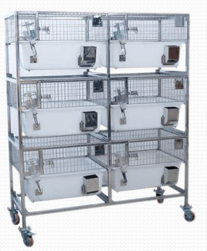 Jaula veterinaria para cobayas - GPINT-PP-01 - Meditech Technologies India - 6 compartimentos / de polipropileno / 3 estantes