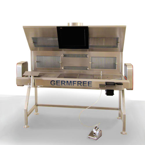 Estación de trabajo de laboratorio de patología - Germfree - para preparación de muestras / de pie / con ventilación descendente