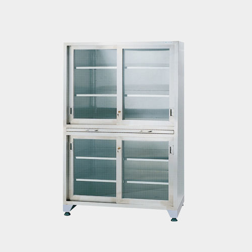 Armario con estante - EL-051 series - Elpis Medical - con puerta / de acero inoxidable / gris