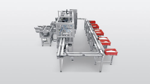 Transportador con cadena - MFT - Harro Hoefliger Verpackungsmaschinen - para la industria farmacéutica / de pie / para manguera