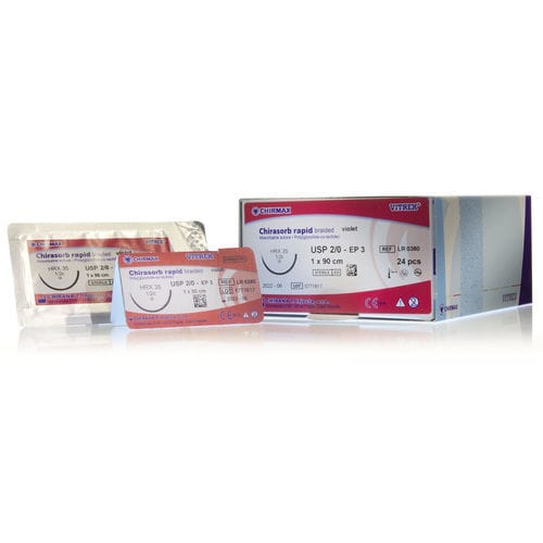 Hilo de sutura reabsorbible a corto plazo - Chirasorb - Vitrex Medical A/S - cirugía oral / cirugía oftálmica / cirugía general pediátrica