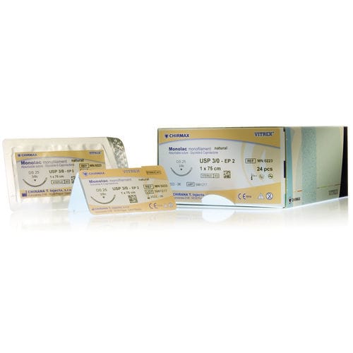 Hilo de sutura reabsorbible a medio plazo - Monolac - Vitrex Medical A/S - cirugía de los tejidos blandos / 2 / 0