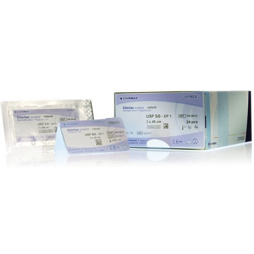 Hilo de sutura reabsorbible a medio plazo - Chirlac braided - Vitrex Medical A/S - cirugía general / 6-0 / 5-0