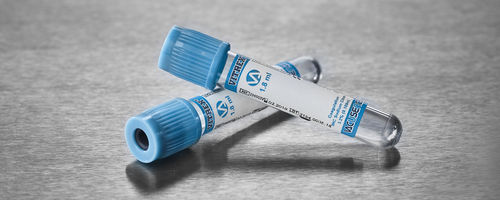 Tubo de extracción para el análisis de la coagulación - Vacusence+ - Vitrex Medical A/S - cilíndrico / de sangre / para extracción de muestras