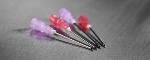 Aguja de seguridad - Medoject® - Vitrex Medical A/S - embotada / 18 G