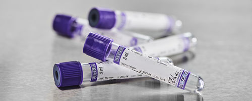 Tubo de extracción para análisis hematológico - Vacusence 10 series - Vitrex Medical A/S - cilíndrico / de sangre / de PET