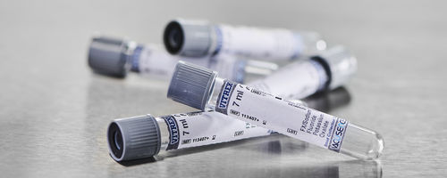 Tubo de extracción para el análisis de la glucemia - Vacusence+ - Vitrex Medical A/S - cilíndrico / de sangre / para extracción de muestras