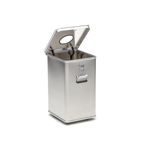Papelera de aluminio - G®-DROP - Gmöhling Transportgeräte GmbH - de plástico / de acero / con ruedas