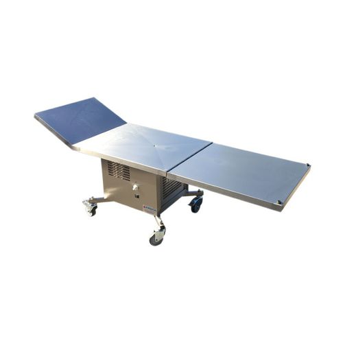 Mesa rectangular - TABL070 - FRIMA CONCEPT - con ruedas / de acero inoxidable / refrigerada