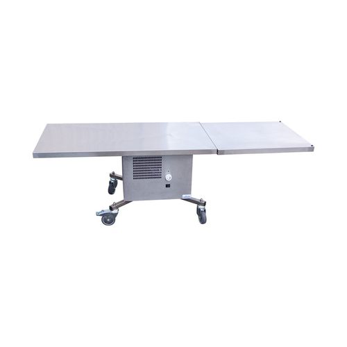 Mesa rectangular - TABL060 - FRIMA CONCEPT - con ruedas / de acero inoxidable / refrigerada