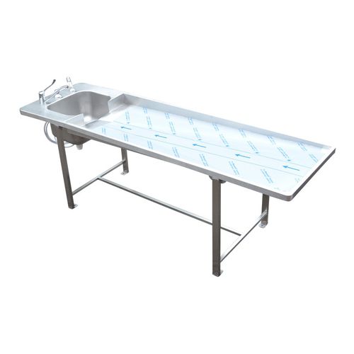 Mesa de autopsia de medicina legal - TABL001 - FRIMA CONCEPT - de lavado de cadáveres / fija / rectangular