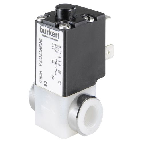 Válvula para el sector médico - 0117 - Bürkert GmbH & Co. KG Fluid Control Systems - con solenoides / de PTFE