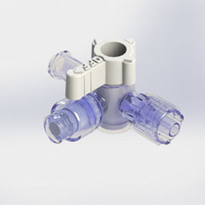 Conector para perfusión con grifo - 581827 - Elcam Medical Italy - en T / LUER®-lock