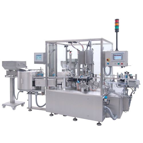 Sistema de llenado y sellado para la industria farmacéutica - FLEXOFILL - OPTIMA - para botellas / rotativo / aséptico