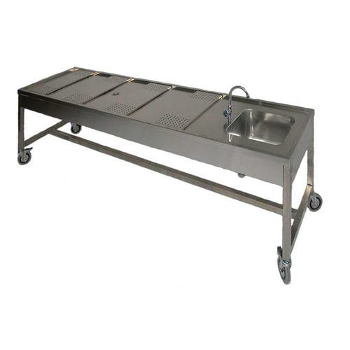Mesa de autopsia - CT97 F/W - comfit s.r.l - de disección / rectangular / con ruedas