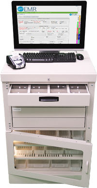 Sistema automatizado de distribución de simulación médica - SimCabRx%u2122 - KbPort - de medicamentos / con ordenador