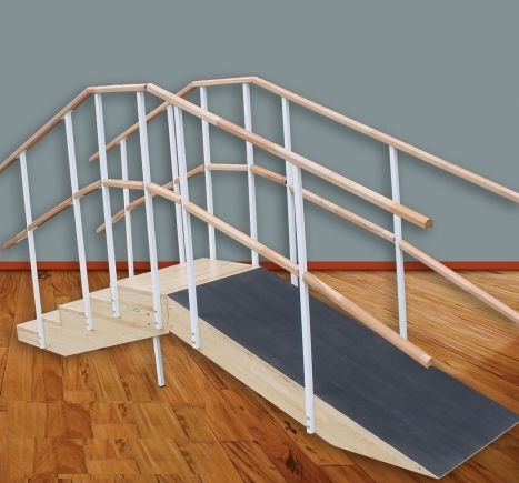 Escalera de rehabilitación puente recto - WMM175-Double  - Artimex Sport - con dos pasamanos / con rampa