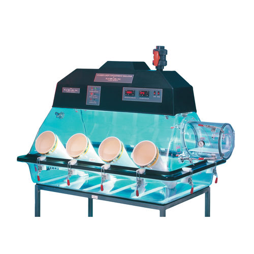 Caja de guantes de laboratorio - 870 series - Plas-Labs - de contención / de pie / con filtro HEPA
