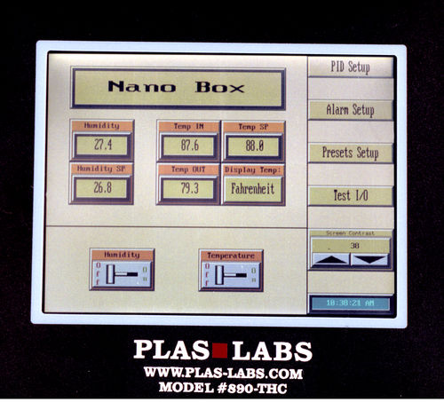Caja de guantes de laboratorio - 890-THC - Plas-Labs - de mesa / de vacío / en atmósfera controlada