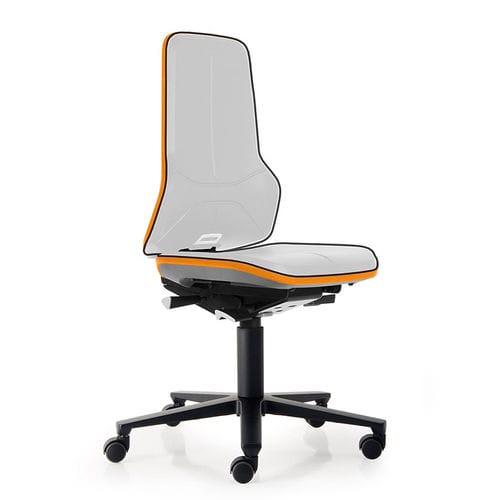 Silla de laboratorio - Neon 9563 - Bimos - con ruedas / con respaldo alto / neumática