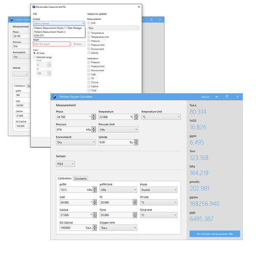 Software de medición - PreSens Oxygen Calculator - PreSens Precision Sensing GmbH - de calibración / de laboratorio / Windows