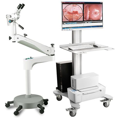 Colposcopio vídeo - KN-2200B - Kernel Medical Equipment Co., Ltd - binocular / en carro
