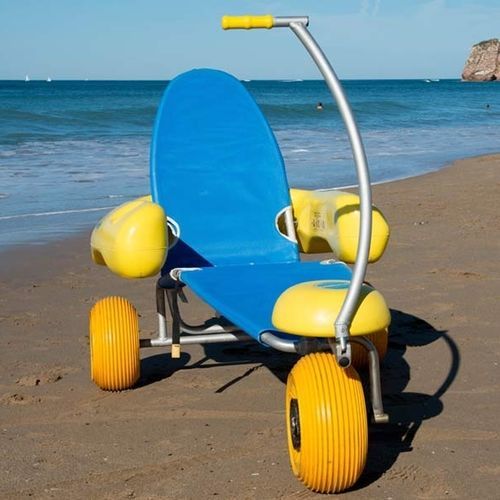 Silla de ruedas manual - BluBeach - DiGi Project - de playa / plegable / con reposapiernas