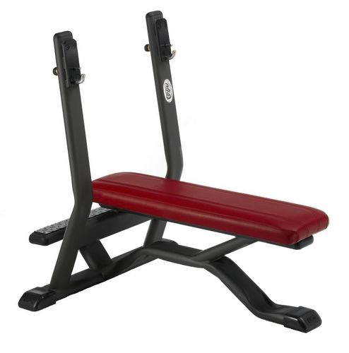 Banco de musculación plano - 4SHO070/0 - Telju Fitness - con soporte para mancuernas