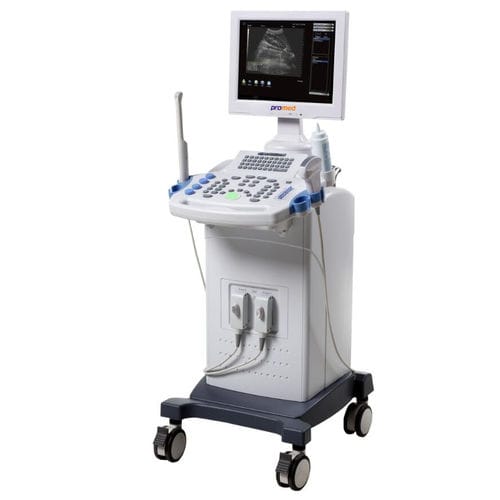 Ecógrafo con soporte - DP-8E - Promed Technology - para ecografía polivalente / para ecografía ginecológica y obstétrica / para ecografías abdominales y pélvicas