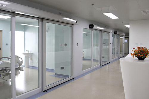Puerta de hospital - Thermod - de laboratorio / corredera / de vidrio