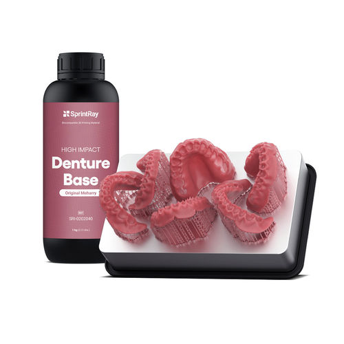 Material dental de resina - SRI-0202040 - SprintRay - para impresión en 3D / para la fabricación de dentaduras postizas / biocompatible