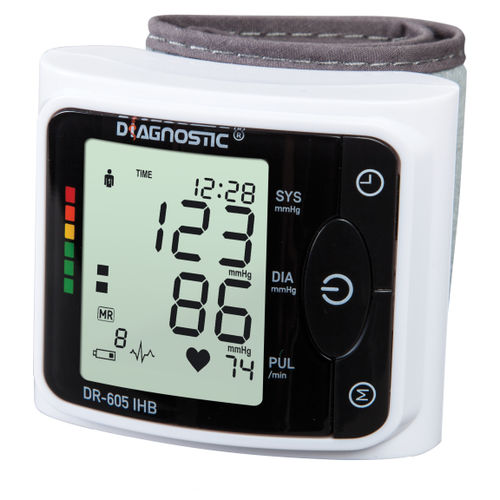 Tensiómetro electrónico automática - DR-605 IHB  - Diagnosis - oscilométrica / de muñeca / con manguito para adulto