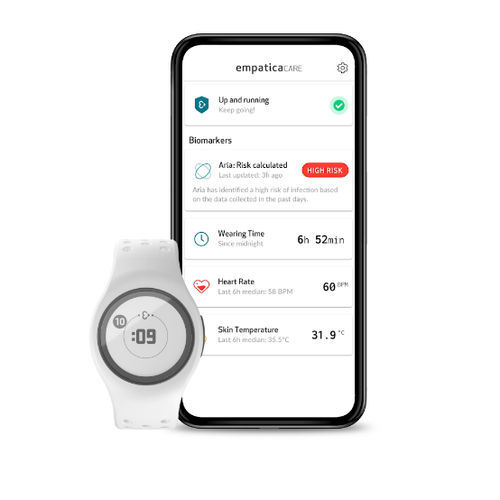 Plataforma de telemonitorización del estado de salud - Aria - Empatica - de respiración / smartphone / tableta