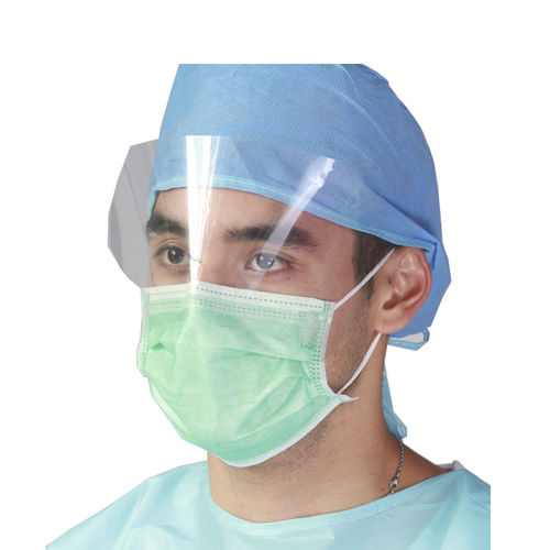 Mascarilla quirúrgica EN14683 - WLM2005 - Hubei Wanli Protective Products - con visera / para adulto / verde
