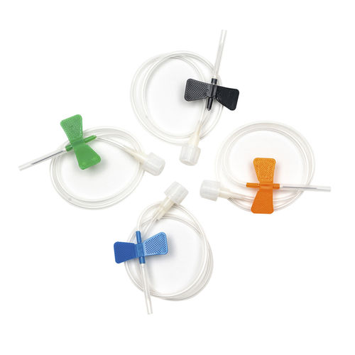 Aguja de extracción de sangre - Shandong Wuzhou Medical Equipment - estériles / con aleta / 20 G