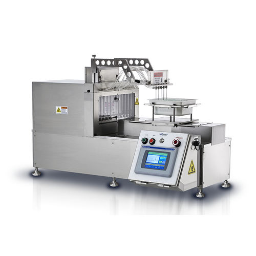 Llenadora intermitente - F329HE - Cozzoli Machine Company - de abajo a arriba / de mesa / para líquido