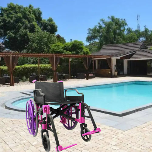 Silla de ruedas pasiva - HO-W101 - Hongkong Medi - para piscina / con reposapiernas / negra