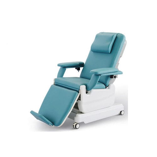 Sillón para extracción de sangre eléctrico - YA-DS-D02 - Zhangjiagang Medi Medical Equipment - de 3 secciones / con ruedas / con reposapiernas