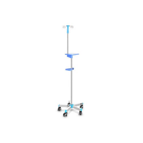 Portasueros con ruedas - MK-IS08 - Zhangjiagang Medi Medical Equipment - 4 ganchos / de acero inoxidable / de altura variable