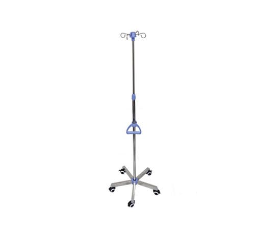 Portasueros con ruedas - MK-IS03 - Zhangjiagang Medi Medical Equipment - 4 ganchos / telescópico / para carga pesada
