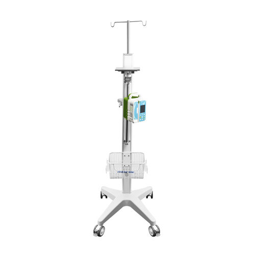 Portasueros con ruedas - MK-IS06 - Zhangjiagang Medi Medical Equipment - 2 ganchos / telescópico / con soporte para bomba de infusión