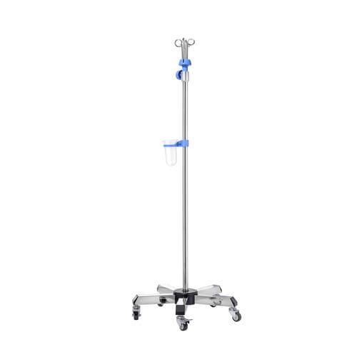 Portasueros 4 ganchos - MK-IS09 - Zhangjiagang Medi Medical Equipment - con ruedas / telescópico / de acero inoxidable