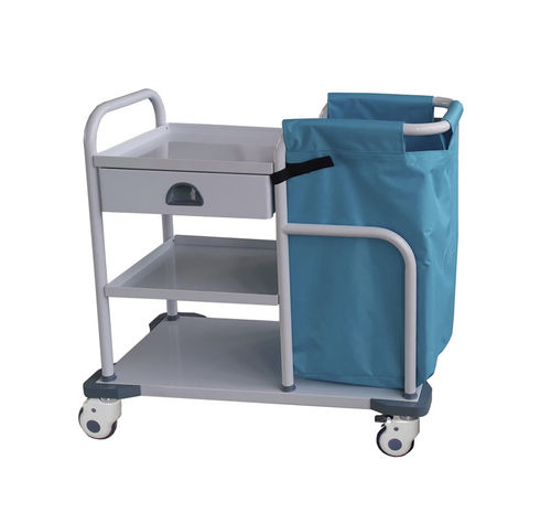 Carro para bolsas médico - MK-S13B - Zhangjiagang Medi Medical Equipment - para lavandería / 1 cajón / 3 estantes