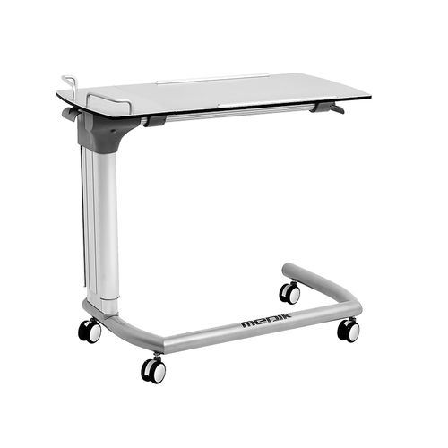 Mesa de cama de altura regulable - YA-T01 - Zhangjiagang Medi Medical Equipment - con ruedas / reclinable / neumática