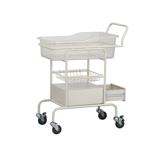 Cuna hospitalaria de altura fija - MK-B06 - Zhangjiagang Medi Medical Equipment - con ruedas / con espacio de almacenamiento