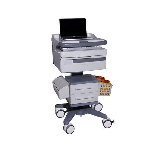 Carro informático de altura variable - MK-PC03 - Zhangjiagang Medi Medical Equipment - con cajón / modular